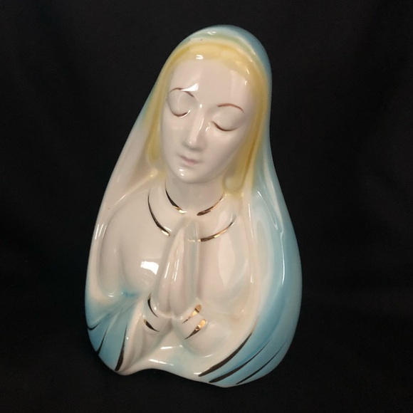 Vintage Virgin Mary Madonna Praying Porcelain Planter - Picture 11 of 11